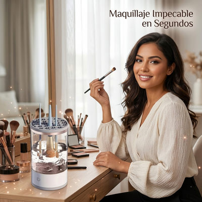 Limpiador Pro de Brochas: Tu Set de Maquillaje Listo al Instante
