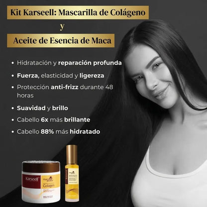 Kit Karseell®: Mascarilla de Colágeno y Aceite de Esencia de Maca